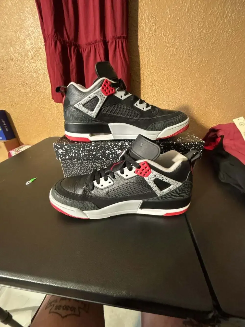 Jordan Spizike Low Black Gym Red Wolf Grey Men's Sneakers FQ1759-009